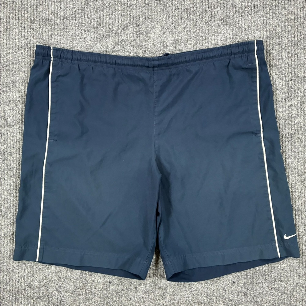 Vintage Nike Swim Trunks Shorts Mens Size Large Navy Blue Mesh Lined Pull On